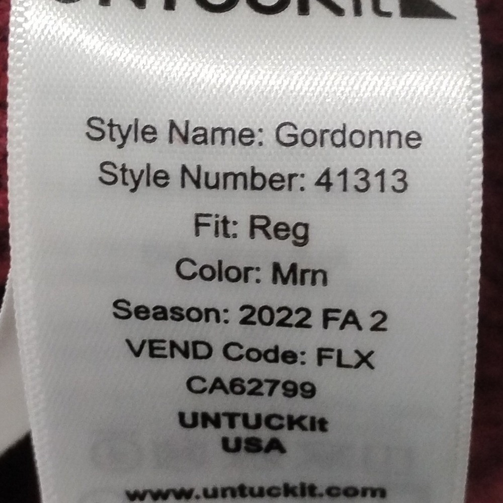 UNTUCKit Gordonne Lambswool Sweater Men's Medium M Henley Maroon Regular Donegal - Picture 10 of 13